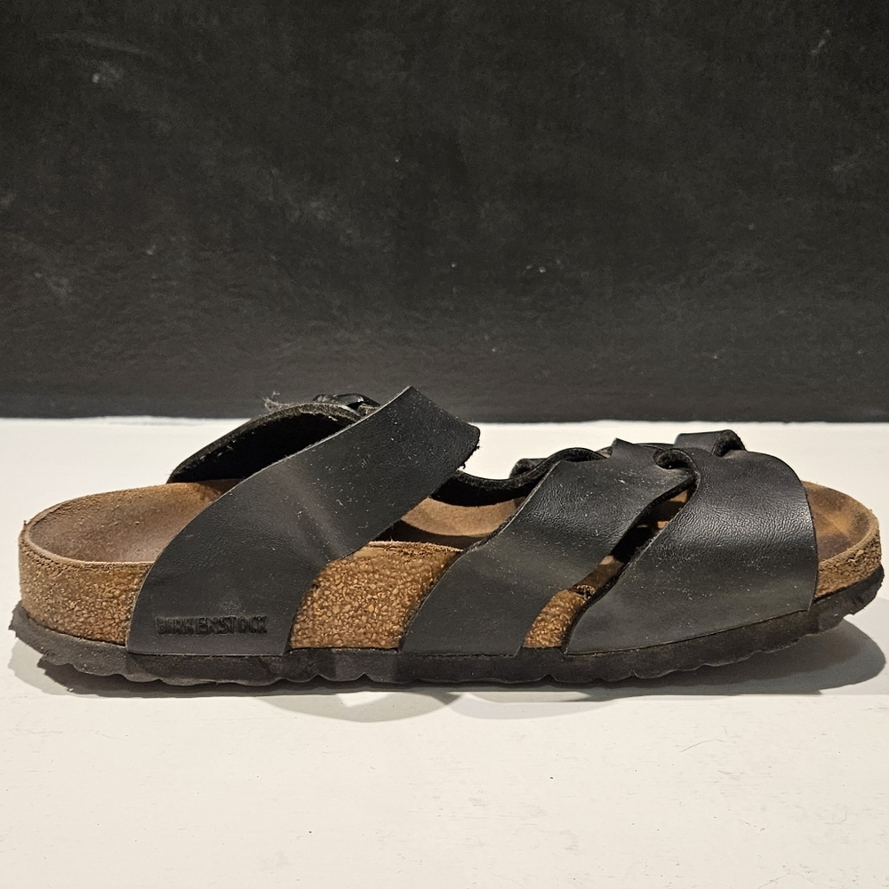 Birkenstock Pisa Sandals Black Leather Adjust Cross Strap Women’s 37 US 6–6.5 - Picture 10 of 16